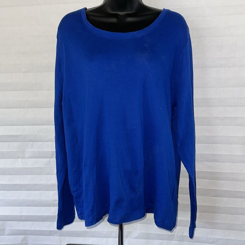White Stag Women’s Blouse Size XXL Royal Blue Long Sleeve Casual Top